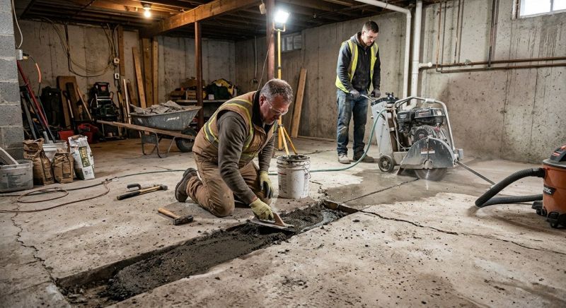 Cracked Basement Floor Repair in Napa County, CA
